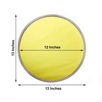 2-Pack Mirror Glass Round Charger Plates 13" with Metallic Gold Mirror Rhinestone Rim, Dazzling Decorative Chargers