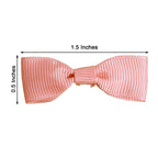 50 Pcs 1.5" Dusty Rose Grosgrain Pre Tied Ribbon Bows, Gift Basket Party Favor Bags Decor - Polyester