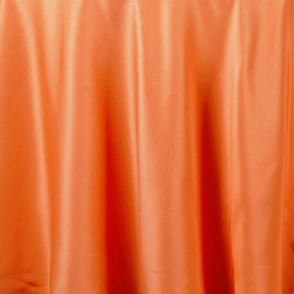 Polyester 120" Round Tablecloth Orange - Seamless Wrinkle-Resistant Table Cover