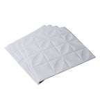 10 Pack 52 Sq ft 3D White Foam Self Adhesive Wall Panels - Diamond Design