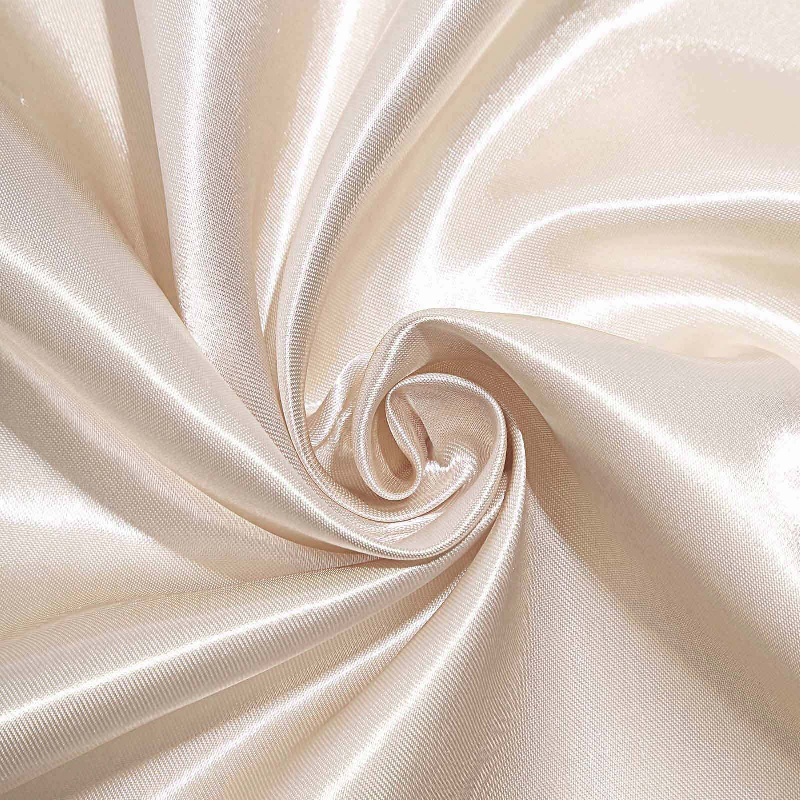 Satin Rectangular 60"x102" Tablecloth Beige - Smooth and Lustrous Table Cover