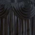 Satin 21ft Table Skirt Black - Pleated Double Drape Table Cover