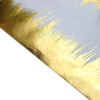Disposable Table Runner Roll 108" Metallic Gold Foil Icicle Pattern - Stylish Non-Woven Table Decor for Special Occasions