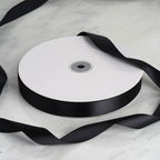 100 Yards 7/8" Black Single Face Decorative Satin Ribbon