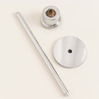 2-Pack Silver Metal Taper Candlestick Holders, Clear Glass Hurricane Candle Stands With Chimney Candle Shades 20"