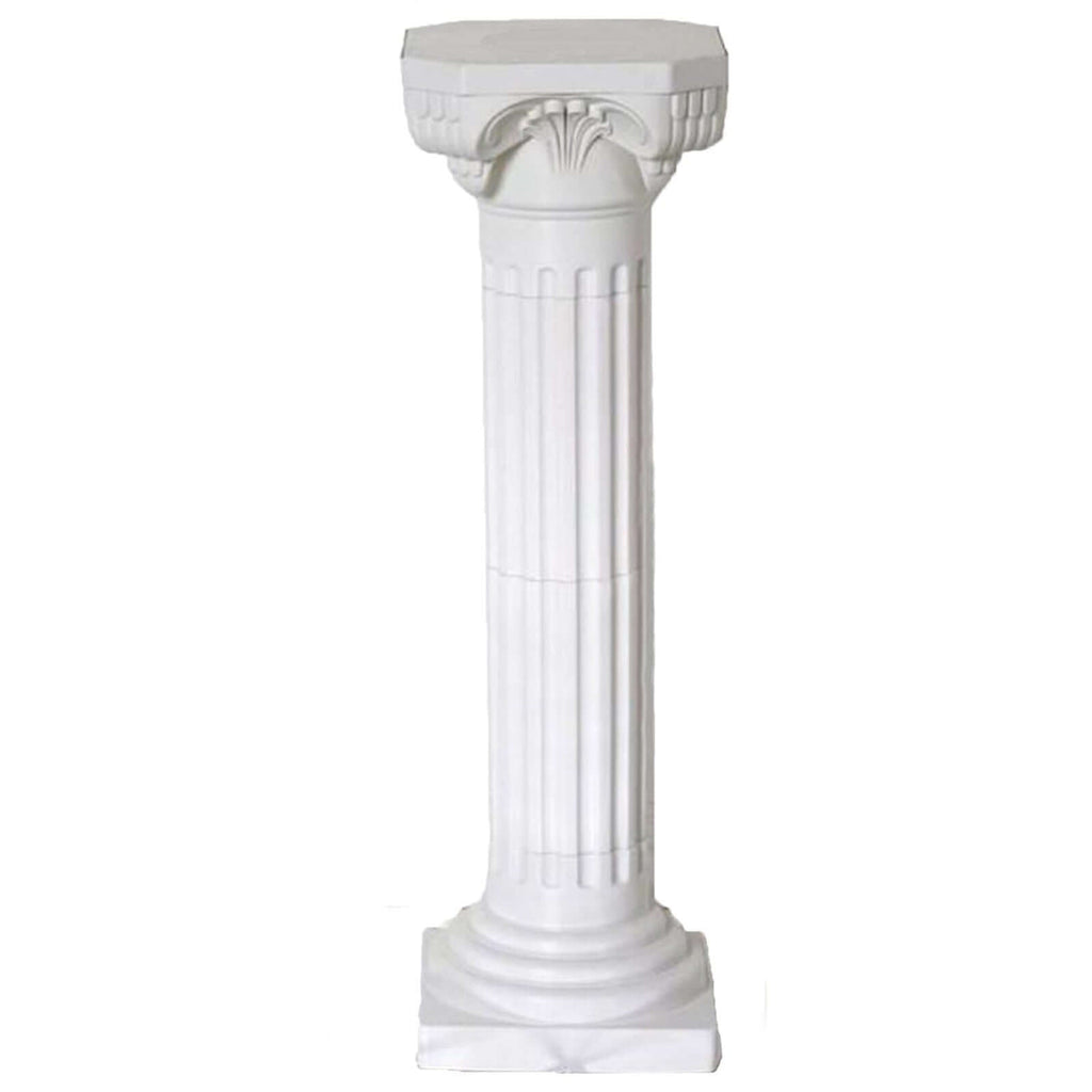 4 Pack 34" White Height Adjustable Empirical Roman Inspired Pedestal Column Plant Stand - PVC