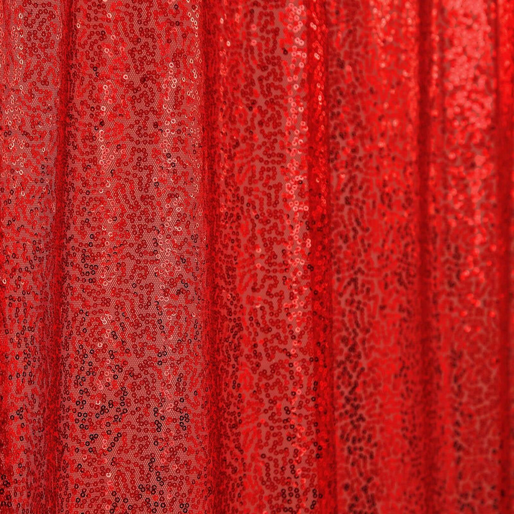 8ftx8ft Red Sequin Event Curtain Drapes, Backdrop Event Panel