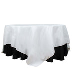 Premium Polyester 90"x90" Table Overlay Square Tablecloth White 220GSM Wrinkle-Resistant Table Cover Stylish Gatherings