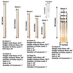 10-Arm Cluster Taper Candle Holder Gold with Clear Glass Shades - Stylish Large Candle Arrangement for Gatherings 50"