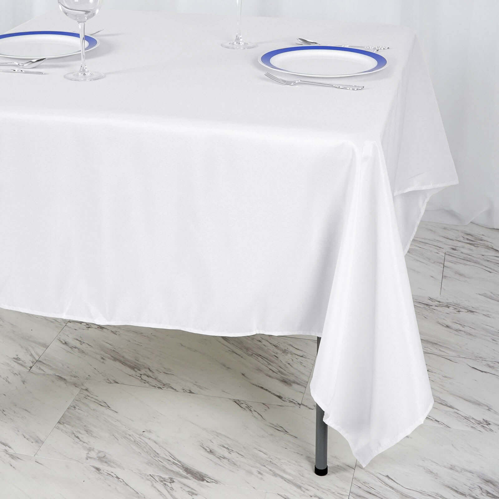 Polyester 70"x70" Table Overlay Square Tablecloth White - Wrinkle-Resistant & Durable Table Cover for Events