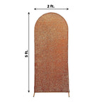 5ft Antique Gold Shimmer Tinsel Spandex Chiara Backdrop Stand Cover For Fitted Round Top Wedding Arch