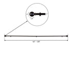 42"-126" Adjustable Curtain Rod Set, Bronze, Round Finials