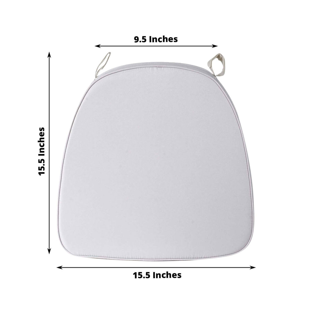 Chiavari Chair Cushion with 1.5" Thick Memory Foam and Ties Silver - Stylish Removable Cover for Comfort