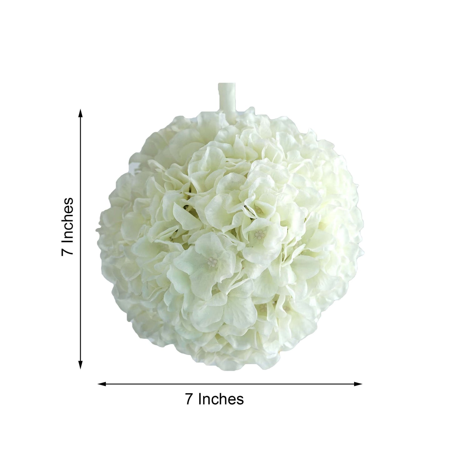 4 Pack 7" Cream Artificial Silk Hydrangea Kissing Flower Balls