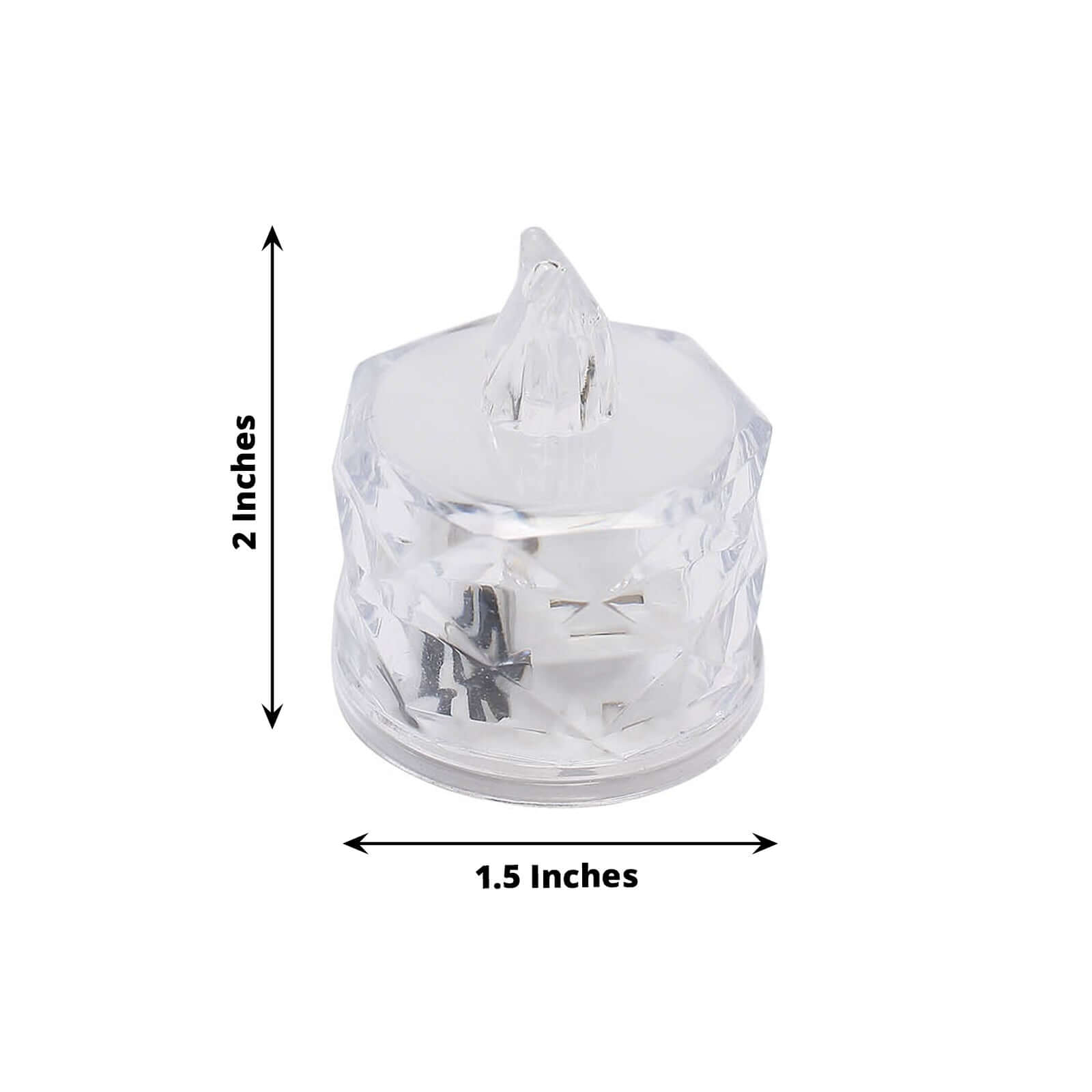 12-Pack LED Flameless Lighting Diamond Style Warm White - Battery Operated Tealight Candles 2"
