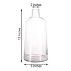 2-Pack Glass Bud Vases Tapered Neck Design Clear - Stylish Floral Table Centerpieces 12"