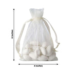 10 Pack 4"x6" Ivory Organza Drawstring Wedding Party Favor Gift Bags