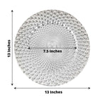 6-Pack Plastic Round Charger Plates 13" in Silver with Peacock Pattern, Exquisite Decorative Dinner Party Charger Tableware