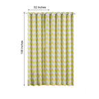 2 Pack White Yellow Chevron Design Thermal Blackout Curtains With Chrome Grommet Window Treatment Panels - 52"x108"
