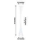 2 Pack 31" Clear Crystal Embellishment Trumpet Flower Vase, Reversible Plastic Table Centerpiece