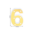 3D Marquee Number "6" Warm White 6 LED Lights Gold - Stylish Light-Up Accent for Events 6"