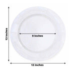 10-Pack Disposable Round Charger Plates in Iridescent with Leathery Texture - Durable 1100GSM Cardboard Placemats 13"