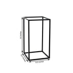 2-Pack Wedding Flower Stand Matte Black Metal Geometric Column Frame Rectangular - Versatile Floral Pedestal for Sophisticated Arrangements 16"