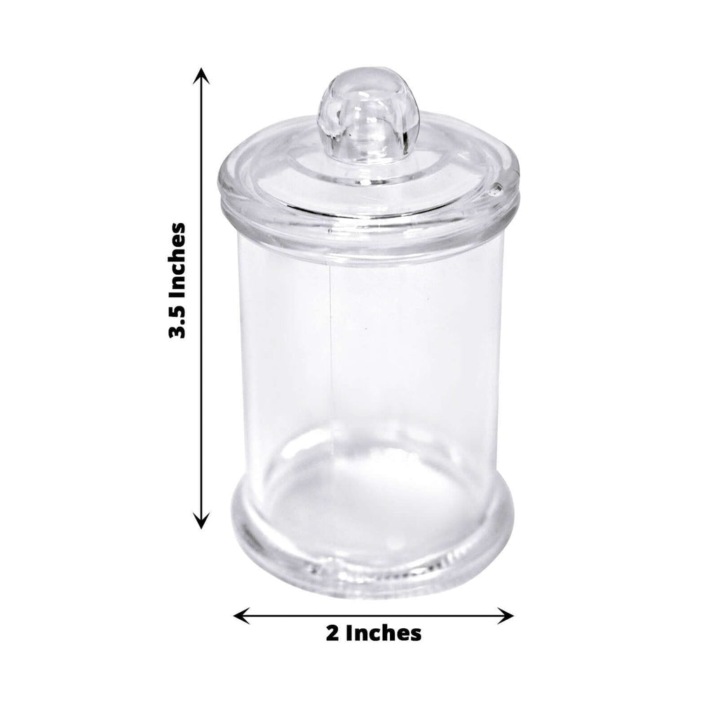 12-Pack Candy Jars Disposable Design with Clear Lids - Plastic Goodie Containers for Parties 3.5"