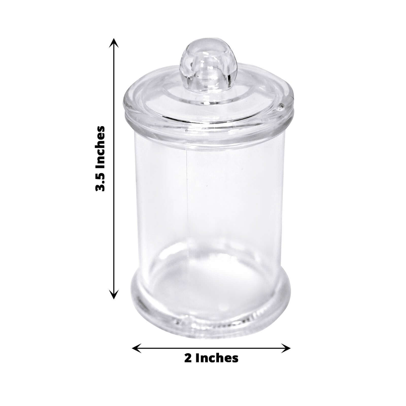12-Pack Candy Jars Disposable Design with Clear Lids - Plastic Goodie Containers for Parties 3.5"