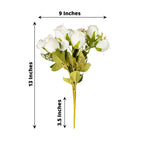 3 Pack 13" White Real Touch Silk Rose Bud Flower Bridal Bouquets, Artificial Floral Bush Arrangements