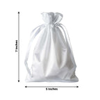 12 Pack 5"x7" White Satin Drawstring Wedding Party Favor Gift Bags