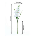 3 Stems 36" Tall White Artificial Silk Gladiolus Flower Spray Bush