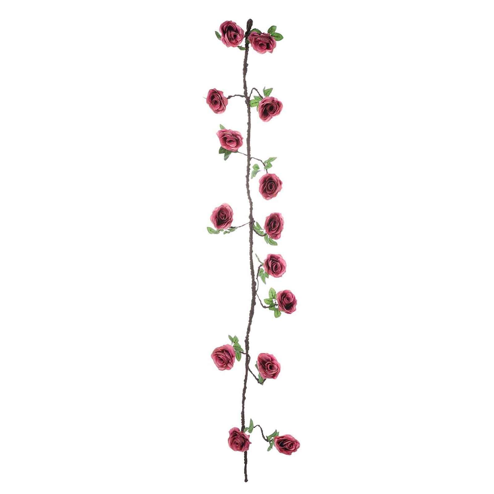 6ft Dusty Rose Artificial Silk Rose Hanging Flower Garland Faux Vine