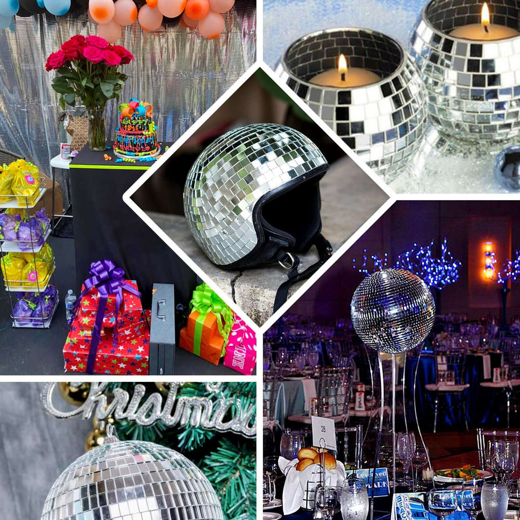 35"x10 Yards Silver Metallic Foil Disco Ball Mirror Fabric By The Bolt, DIY Craft Fabric Roll