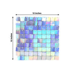 Disco Theme Iridescent Blue Square Sequin Shimmer Wall Party Photo Backdrop, 24sq.ft Active Spangle Wall Art DÃ©cor Panels - 24 Panels - Bell Racket Store