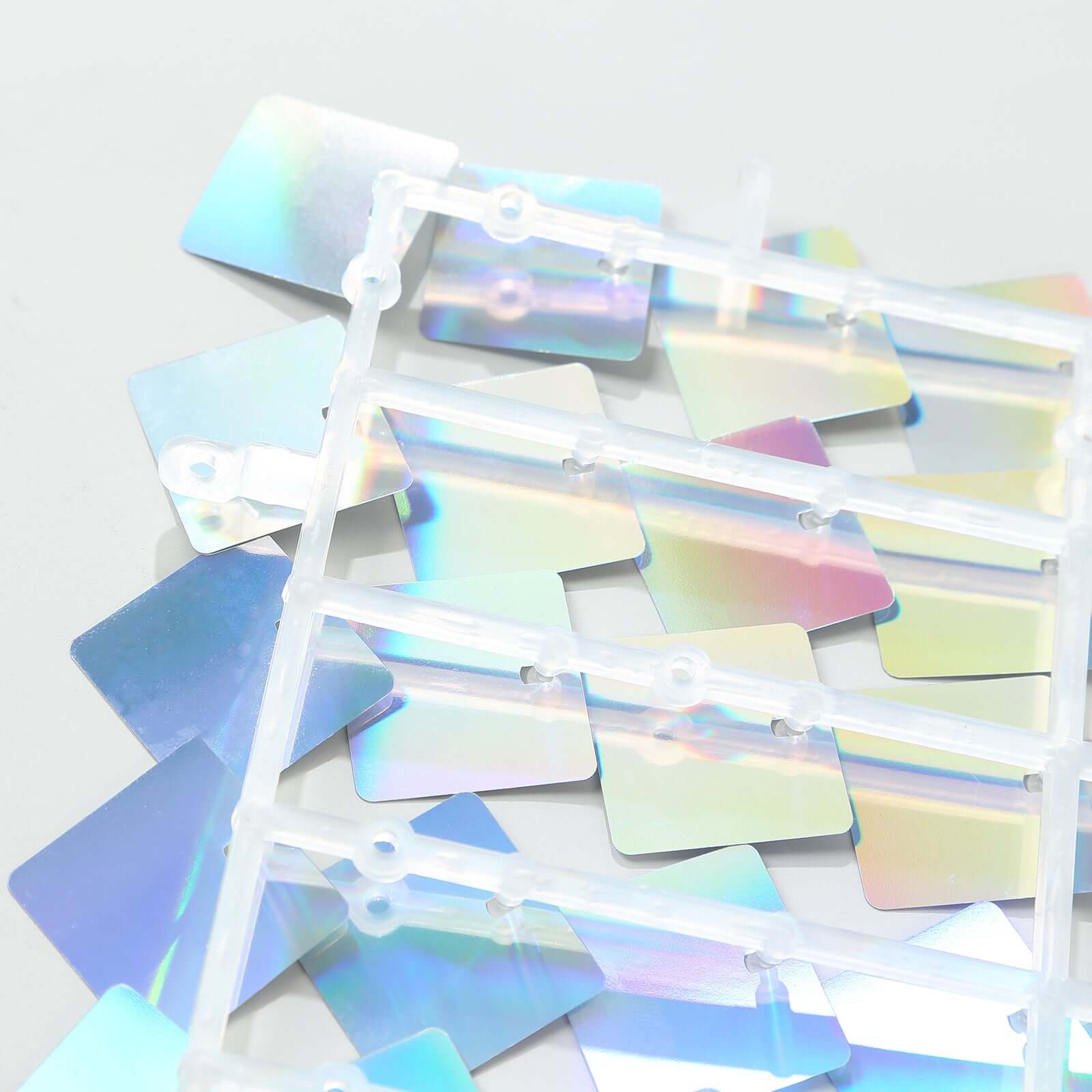 Disco Theme Iridescent Blue Square Sequin Shimmer Wall Party Photo Backdrop, 24sq.ft Active Spangle Wall Art DÃ©cor Panels - 24 Panels - Bell Racket Store