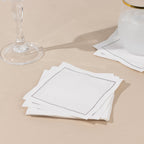 Disposable Cotton Cocktail Napkins â€“ 50 White 4.5" x 4.5" Napkins for High - End Bars, Receptions & Parties - Bell Racket Store