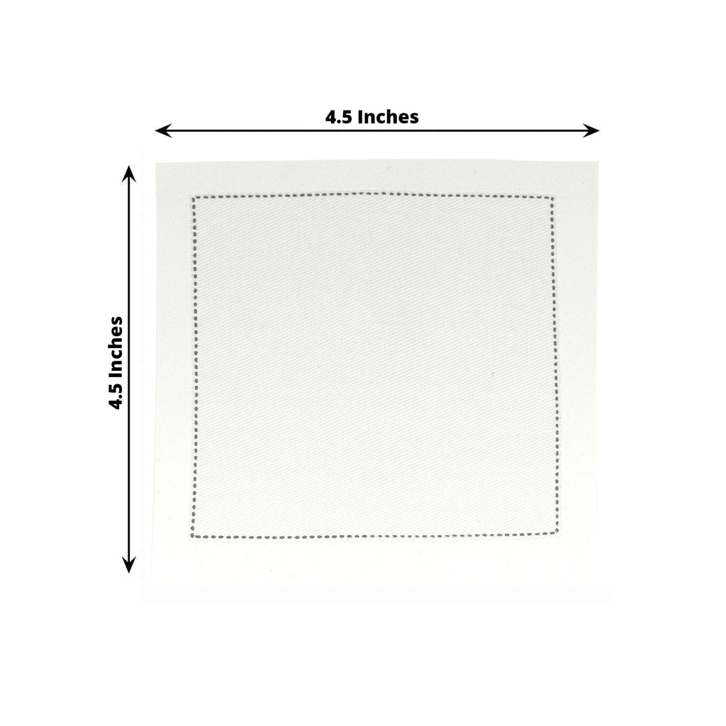 Disposable Cotton Cocktail Napkins â€“ 50 White 4.5" x 4.5" Napkins for High - End Bars, Receptions & Parties - Bell Racket Store