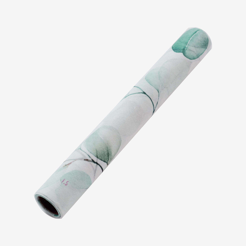 Disposable Table Runner 11"x108" White with Green Eucalyptus Leaves Print - Non - woven Stylish Spring Summer Dining Decor - Bell Racket Store