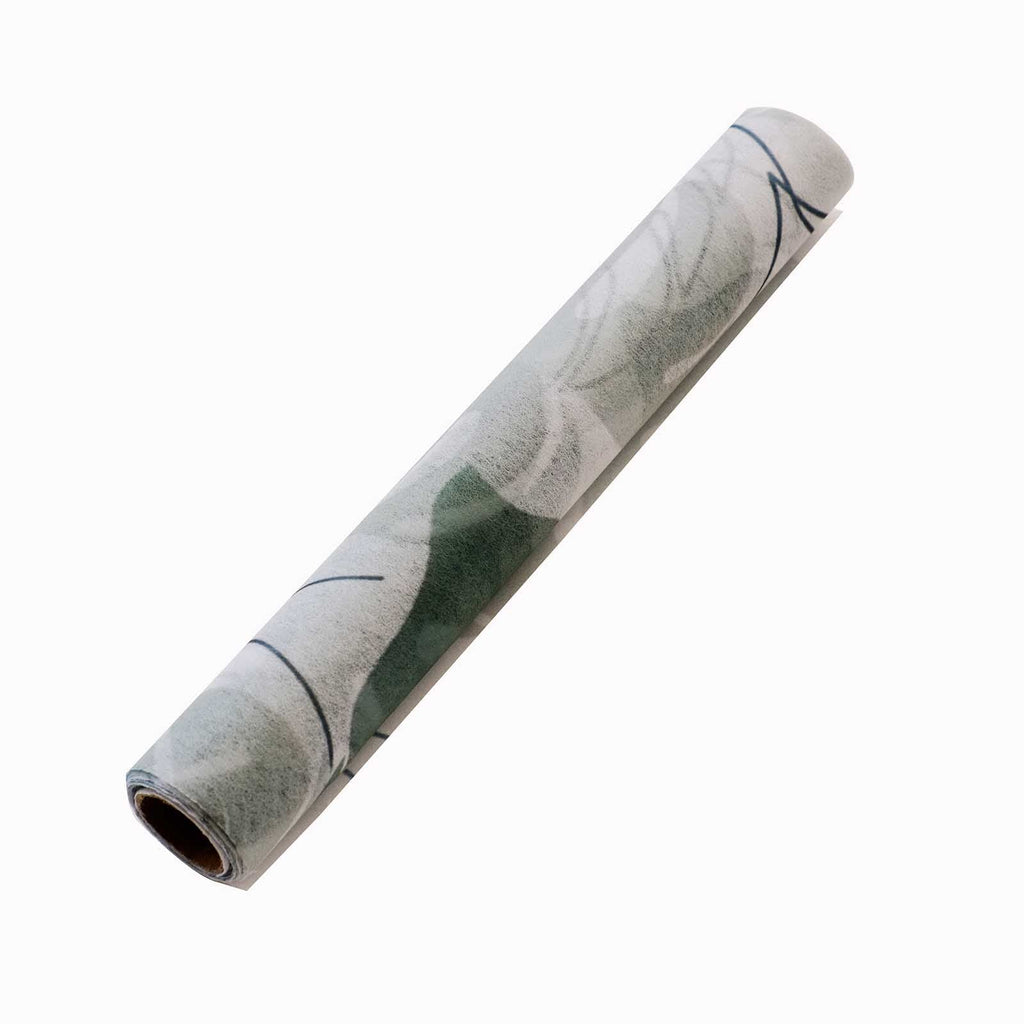 Disposable Table Runner 11"x108" White with Green Monstera Palm Leaves Print - Non - woven Stylish Spring Summer Dining Decor - Bell Racket Store