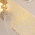 Disposable Table Runner Roll 11"x108" Metallic Gold Faux Suede Print - Stylish Non - Woven Event Decoration - Bell Racket Store