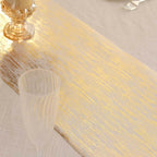 Disposable Table Runner Roll 11"x108" Metallic Gold Faux Suede Print - Stylish Non - Woven Event Decoration - Bell Racket Store