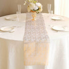 Disposable Table Runner Roll 11"x108" Metallic Gold Faux Suede Print - Stylish Non - Woven Event Decoration - Bell Racket Store
