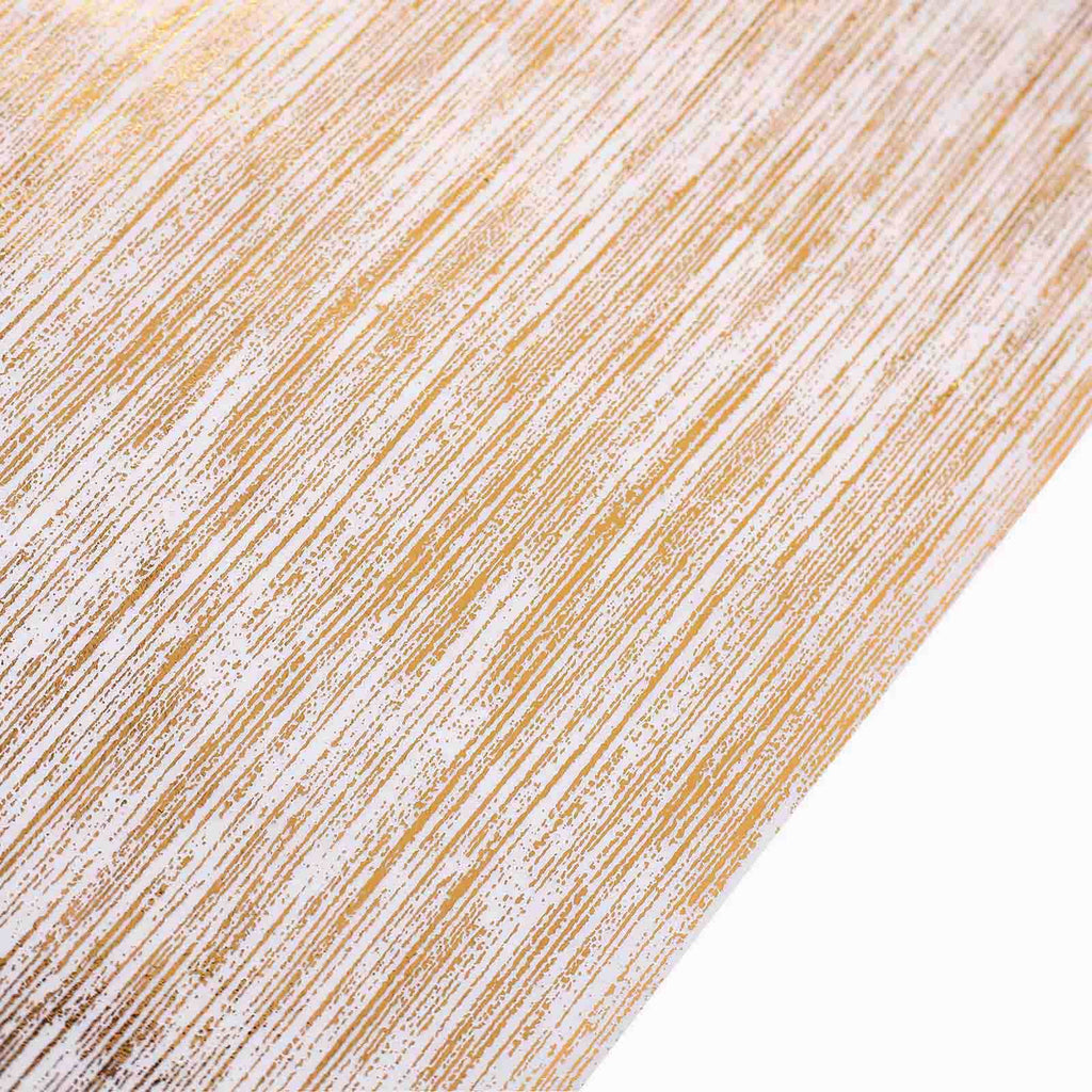 Disposable Table Runner Roll 11"x108" Metallic Gold Faux Suede Print - Stylish Non - Woven Event Decoration - Bell Racket Store