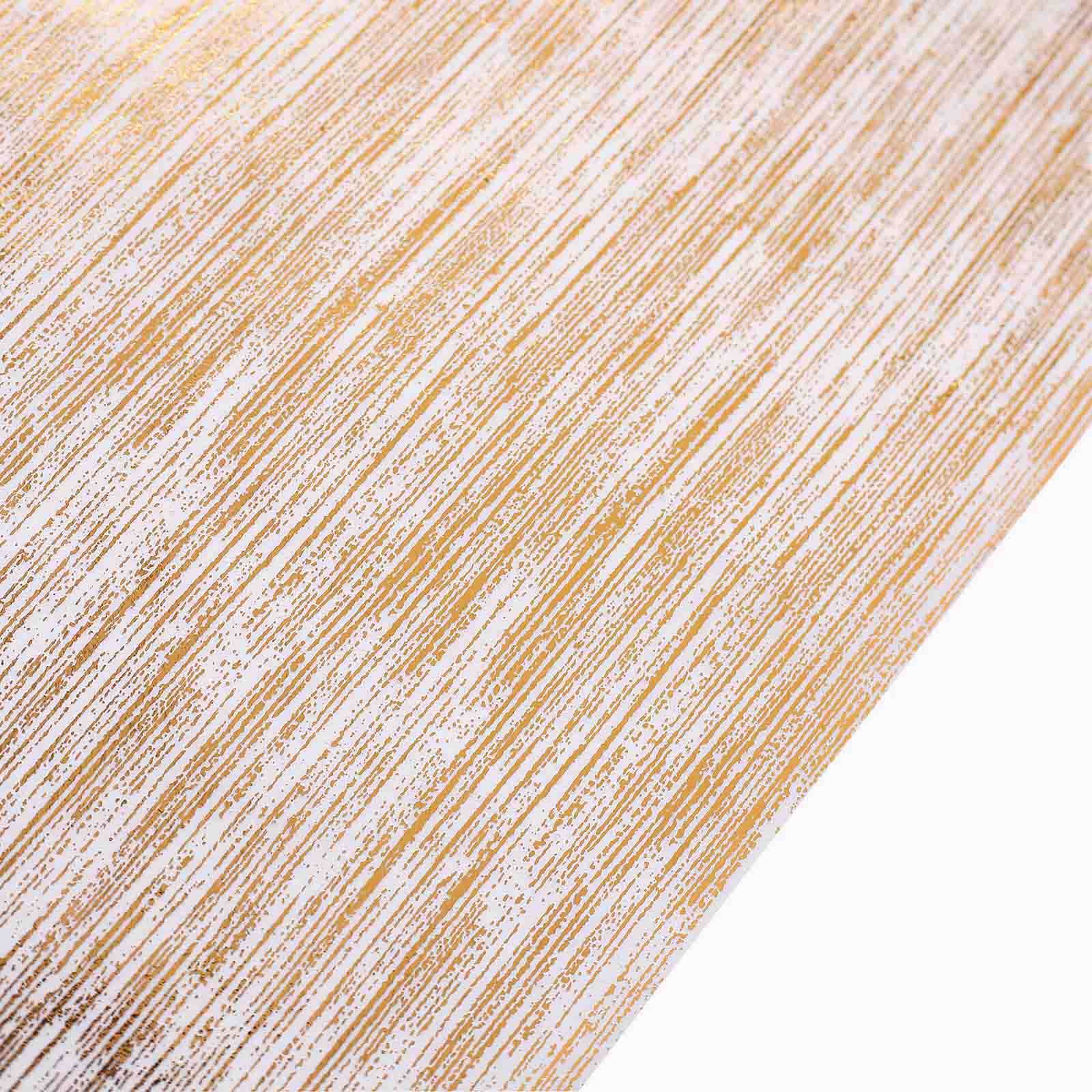 Disposable Table Runner Roll 11"x108" Metallic Gold Faux Suede Print - Stylish Non - Woven Event Decoration - Bell Racket Store