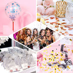 Metallic Round Party Confetti 18G Bag Silver Foil, Balloon Table Confetti Glitter Dots for Festive Weddings Baby Bridal Showers & Events