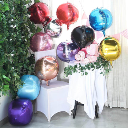 2 Pack 14" 4D Lavender Lilac Sphere Mylar Foil Helium or Air Balloons