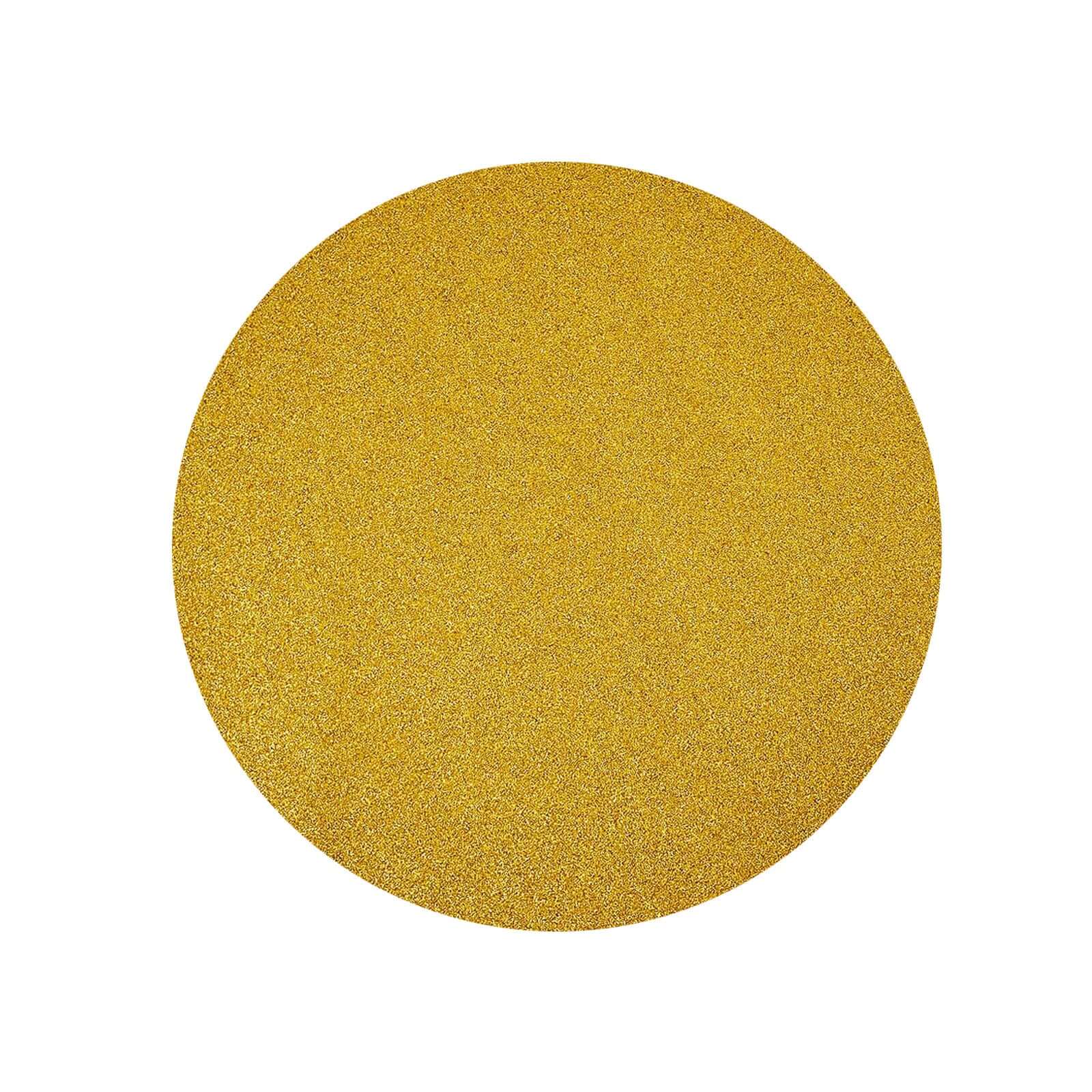 6-Pack Placemats Glitter Design Gold Sparkle Round - Non-Slip Decorative Dining Table Mats 13"