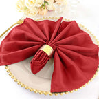 5 Pack Polyester 20"x20" Napkins Red - Wrinkle Resistant & Easy Care Cloth Napkins