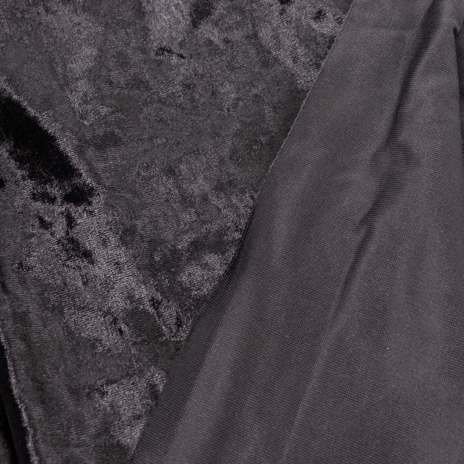 65"x5 Yards Black Crushed Velvet Fabric Bolt, DIY Craft Fabric Roll